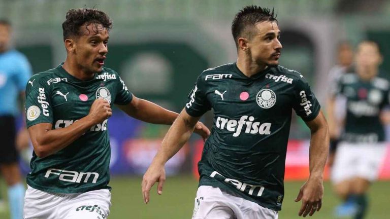 Gustavo Scarpa e Willian Bigode. Foto: Cesar Greco/Palmeiras