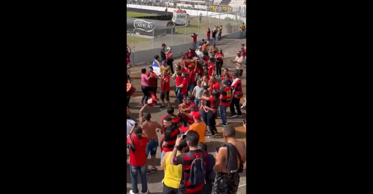 Torcida do Sport dança forró durante empate com a Ponte Preta, na Série B do Brasileirão. Foto: Reprodução/Twitter