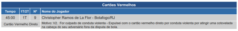 Súmula de Botafogo x Atlético-MG, pela 24ª rodada do Brasileirão 2025