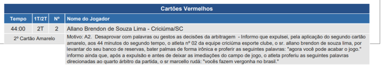 Súmula de Flamengo x Criciúma, pelo Brasileirão 2024