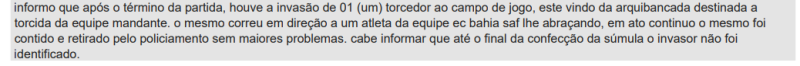Súmula de Bahia x Grêmio, pelo Brasileirão 2024