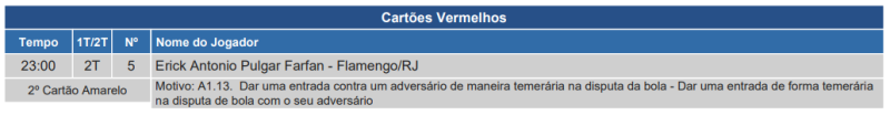 Súmula de Fortaleza x Flamengo pelo Brasileirão 2024