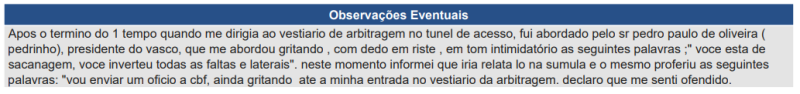 Súmula de Vasco x Juventude, pelo Brasileirão 2024