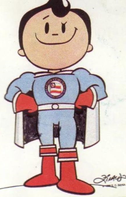 Super Homem, mascote do Bahia, redesenhado por Ziraldo. Foto: Reprodução