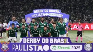 Time do Palmeiras perfilado para final do Paulistão no Allianz Parque