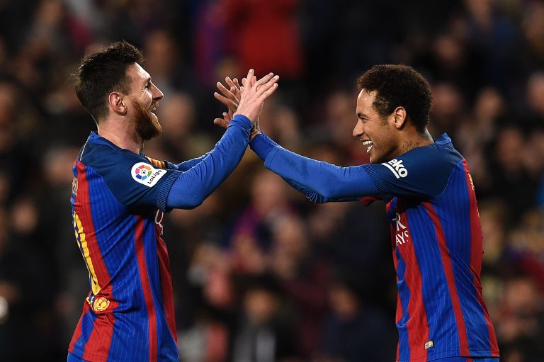 Neymar e Messi, atacantes do Barcelona