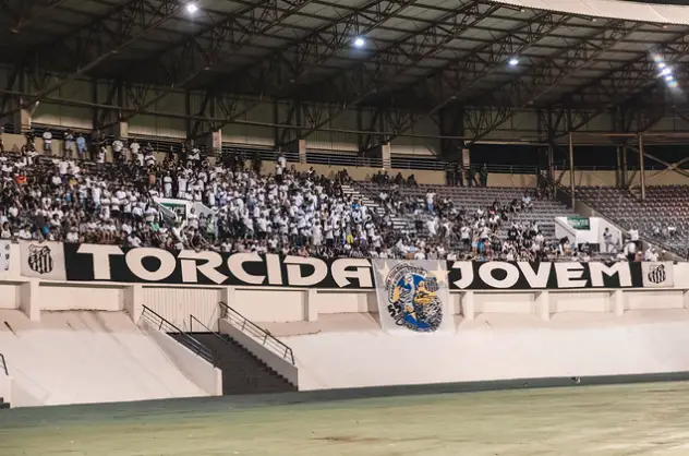 Torcida do Santos na Arena Fonte Luminosa