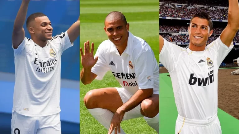 Kylian Mbappé, Ronaldo Nazário y Cristiano Ronaldo, futbolistas que portaron el dorsal 9 en el Real Madrid