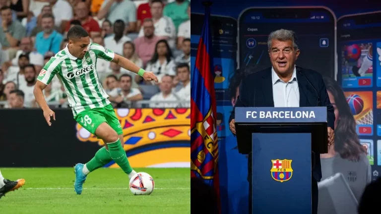 Joan Laporta, presidente del Barça, aseguró sentirse feliz y esperanzado por el tiempo de juego de Vitor Roque en el Betis